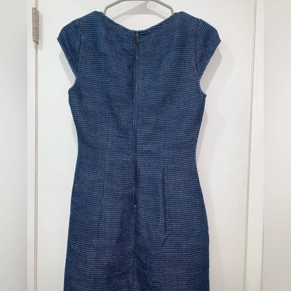 SOLD GUESS Indigo Cap-Sleeve Boucle Dress - Picture 12 of 15